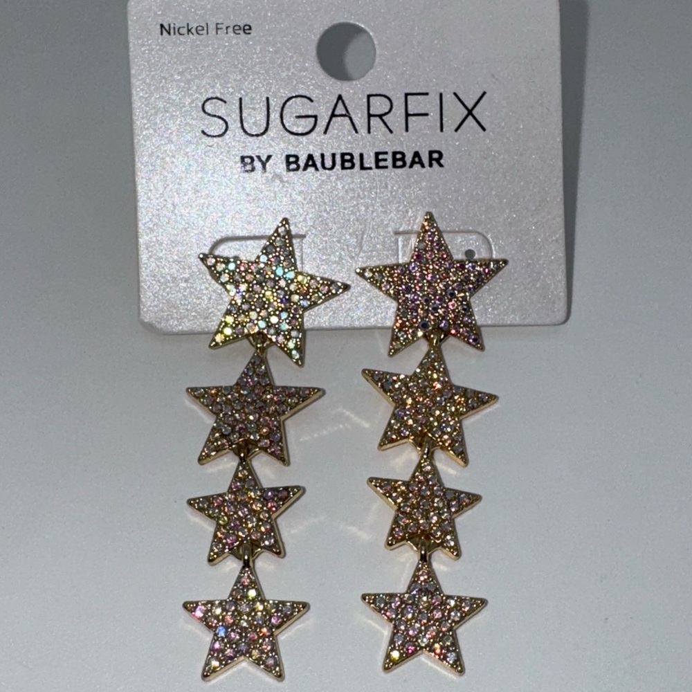 SugarFix x BaubleBar Star Earrings Dangle Drop Statement Pierced Earrings